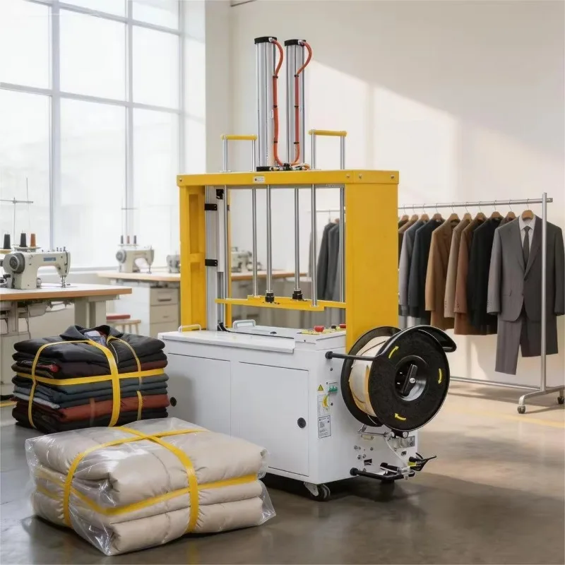Automatic Electric Strapping Machine With Pneumatic Top Presser Compressed Bale Packaging Strapping Machine Custom & Bulk Order