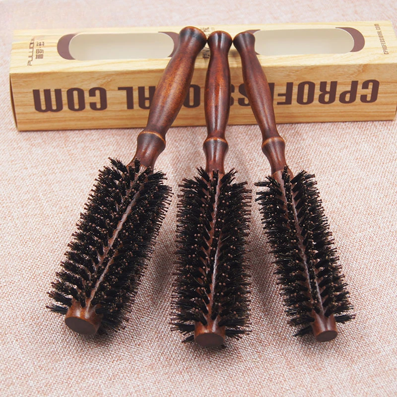 Hairdressing Tools Lotus Roll Curly Hair Comb Twill Bristle Hair Comb Anti-static Professional Hairs Stylist Styling Hair Comb