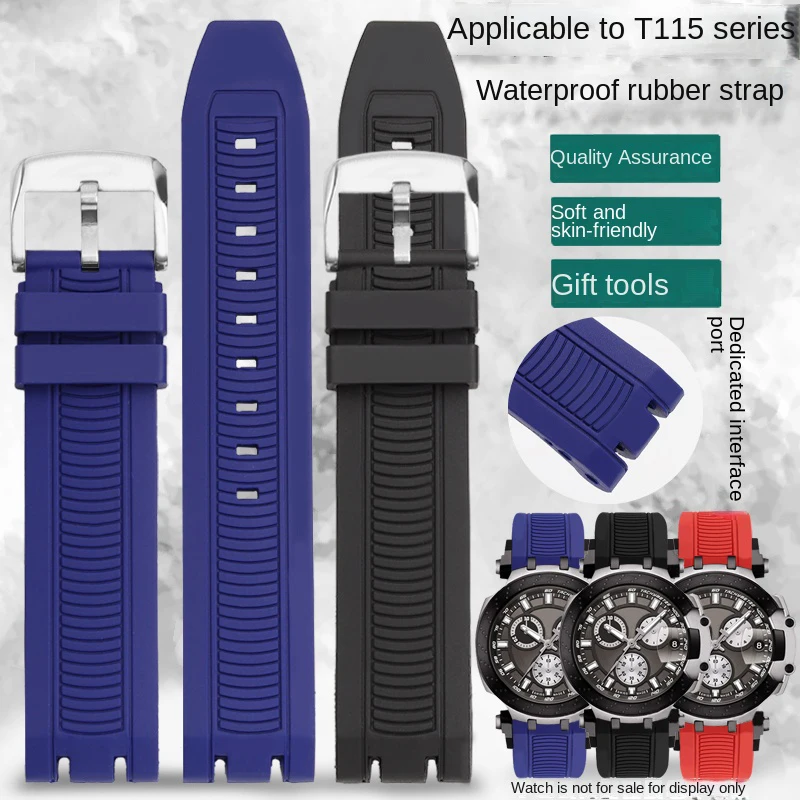 For Tissot T115 Series Rubber Strap Bracelet T-Sport T115.417 T115427 Soft Waterproof Modified Strap Replace Wristband Watchband