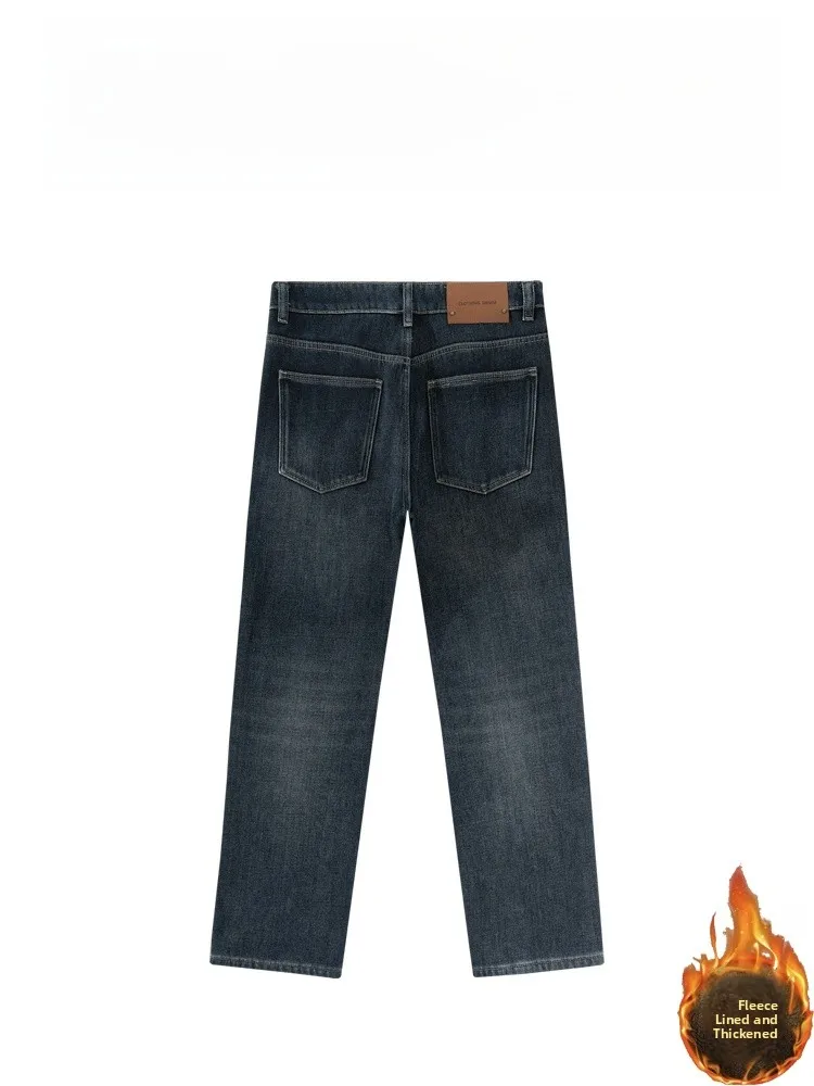 

Мужские джинсы BAIRBAOLIY: модные, утепленные флисом, приталенные, прямого кроя, с эффектом потертости, осенне-зимние, трендовые, ретро, длинные.