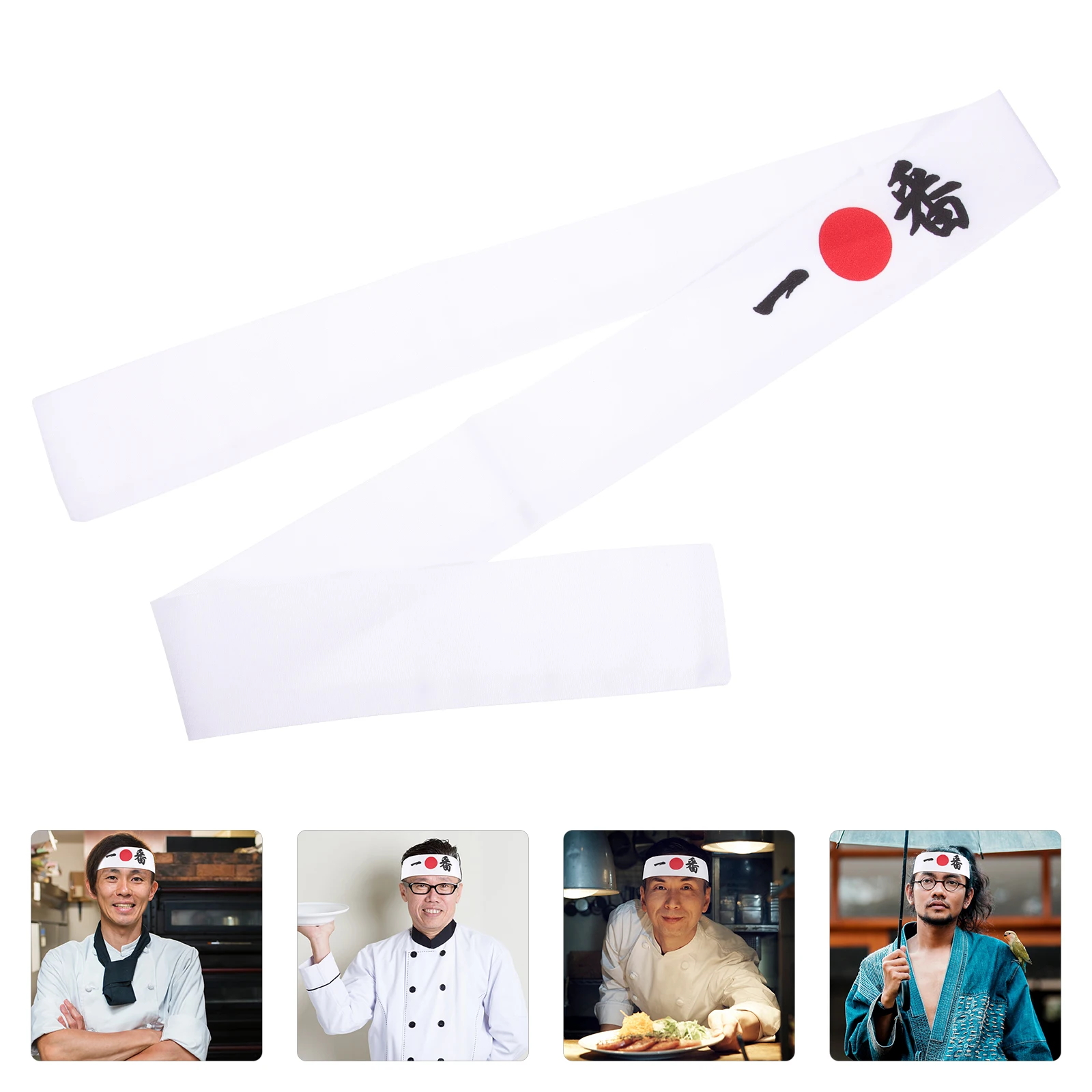 

White Japanese Headband Sports Japanese Cooking Costume Cooking Gym Cotton Hairbands Breathable Suitable Different Head Sizes