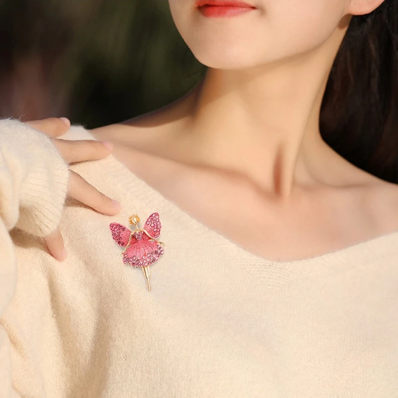 Ballet Girl Dance Brooch Sweet Angel Pin Badge DIY Clothes Bags Shoes Hat Scarf T-shirt Jeans Accessories Fashion Commuter