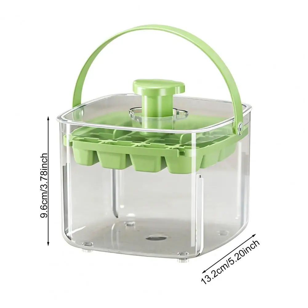 Ice Cube Tray Large Capacity Silicone Ice Cube Tray with Carry Handle Leak-proof Freezer Mold for Home Party Beverage Cooling
