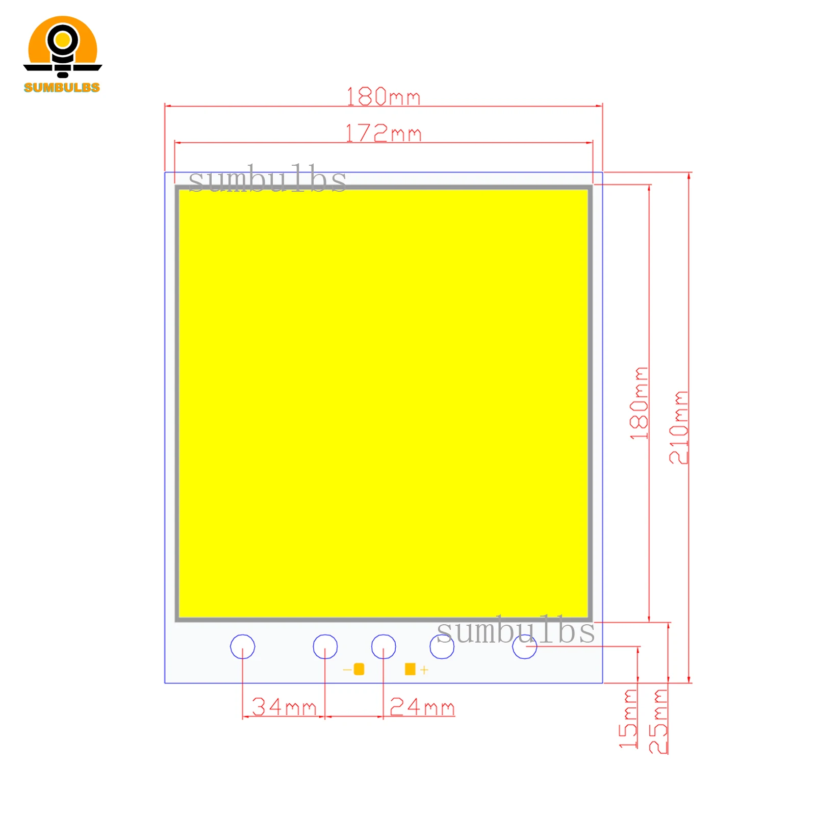 Imagem -02 - Super Brilhante Tamanho Grande Cob Lâmpada Led Entrada 12v14v Max 100w Fonte de Luz Matriz 6500k Cool White Faça Você Mesmo Exterior e Interior 210x180 mm