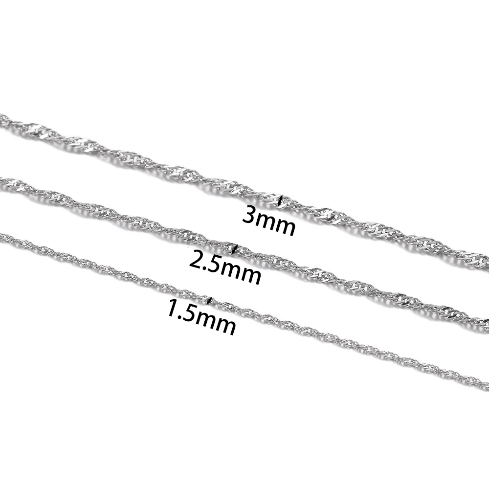 1Meter/Lot 0.3/0.4/0.5mm Stainless Steel Flat Chains for DIY Necklace Making Jewelry Making Findings Bracelet Supplies