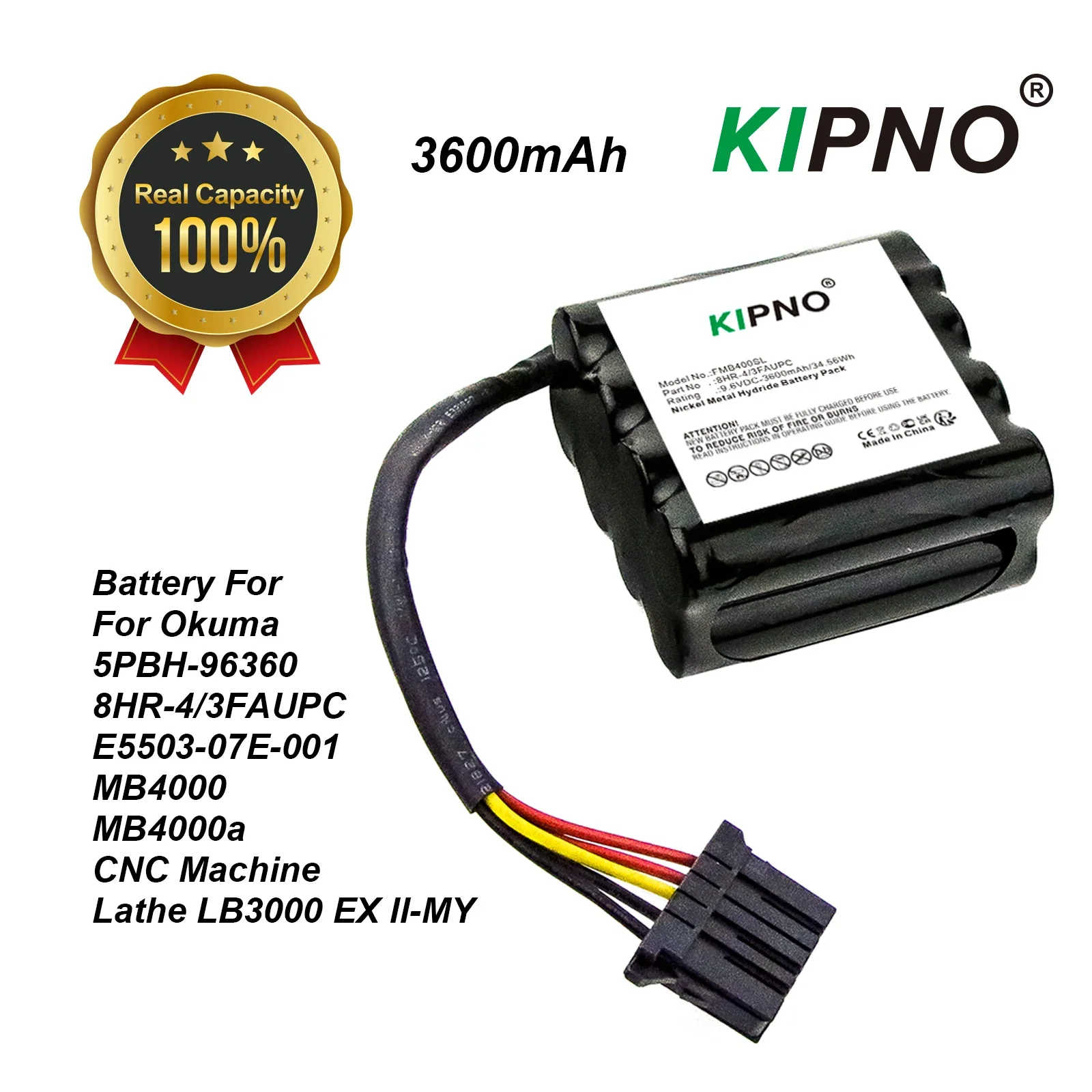 

3600mAh PLC Battery for Okuma MB4000 MB4000a CNC Machine 8HR-4/3FAUPC E5503-07E-001 5PBH-96360 High Capacity Replacement Part