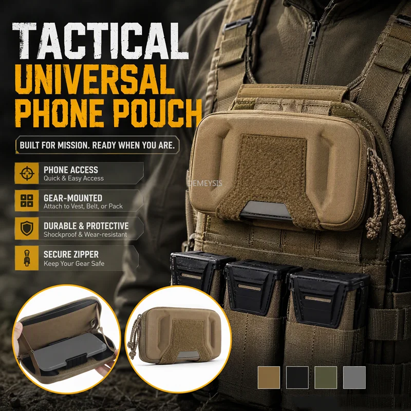 Tactical Universal Phone Pouch K-Type EUD Phone Navigation Board Bag Hunting Vest Gear Molle Phone Holder Smartphone Case