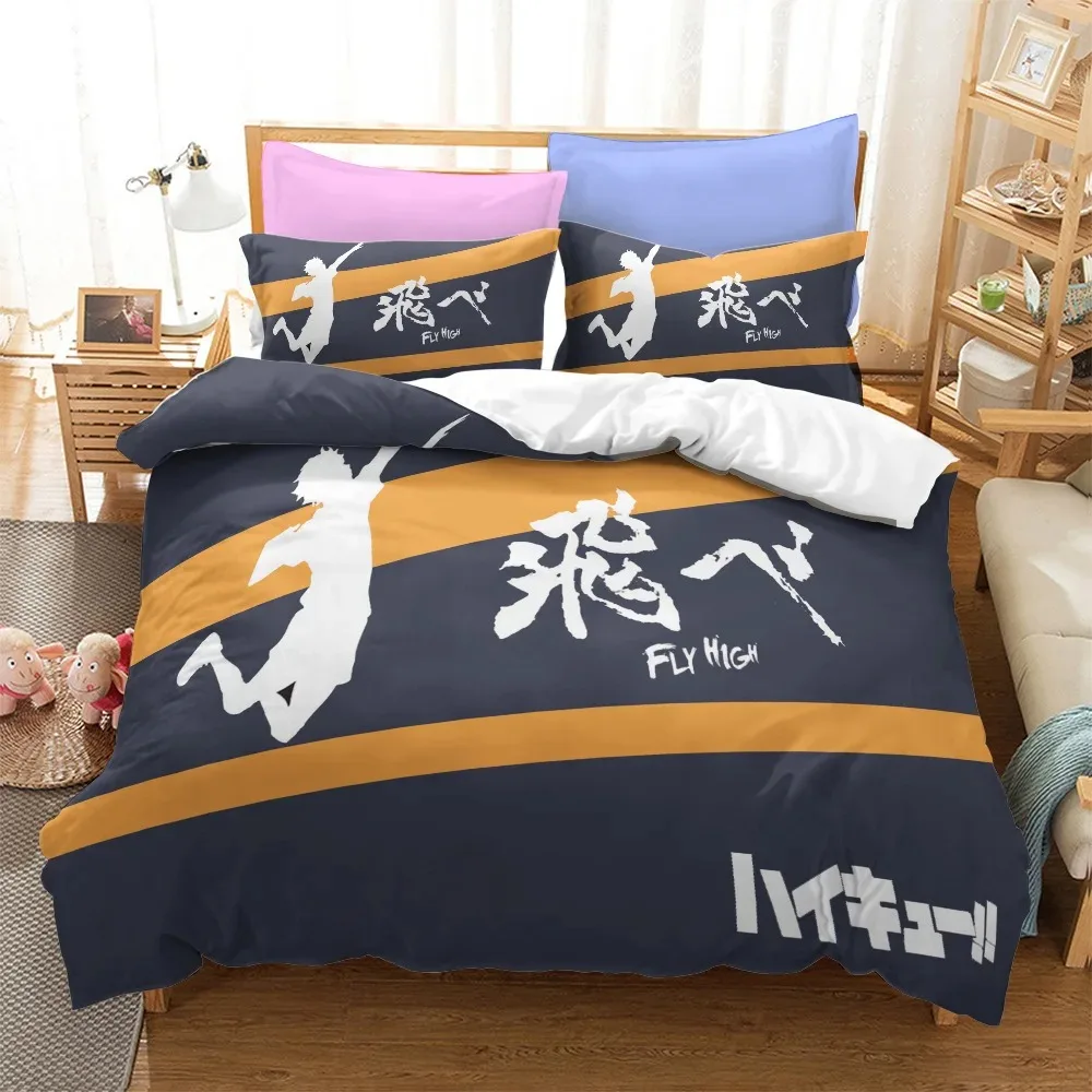 

3D Print Haikyuu!! Bedding Set Single Twin Full Queen King Size Volleyball Boy Bed Set Aldult Kid Bedroom Duvetcover Sets