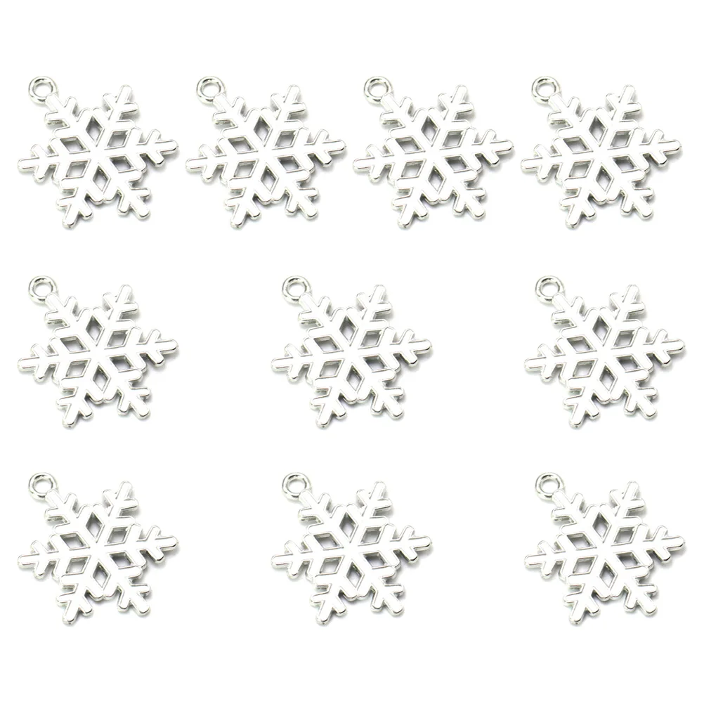 

10pcs Christmas Snowflake Alloy Pendants Diy Charms Jewelry Making Accessories Necklace Earrings Bracelet Keychain Dangle Unique