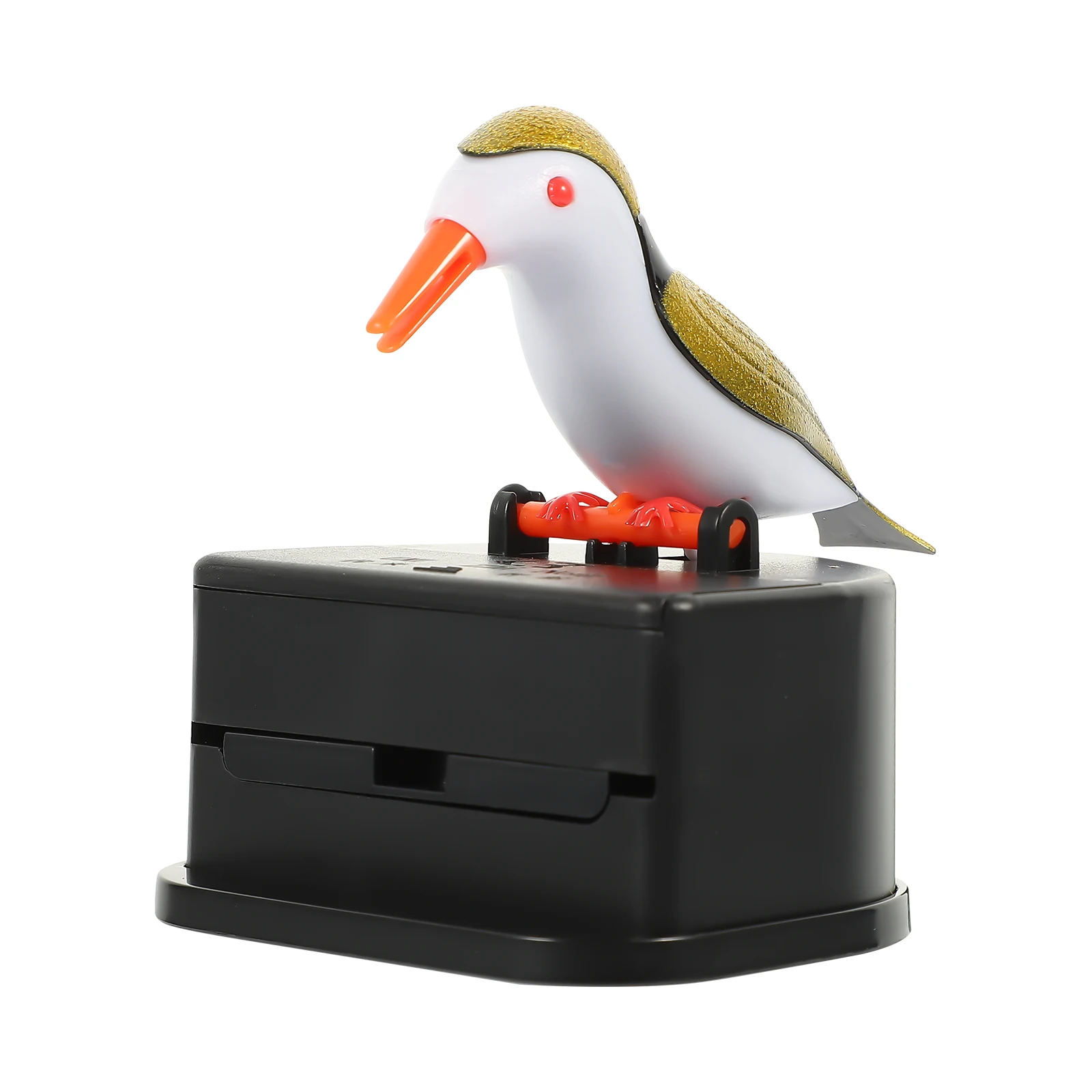 

Creative Press Toothpick Box Golden Bird Design Easy Operation Portable Home Kitchen Use Automatic Dispenser Holder