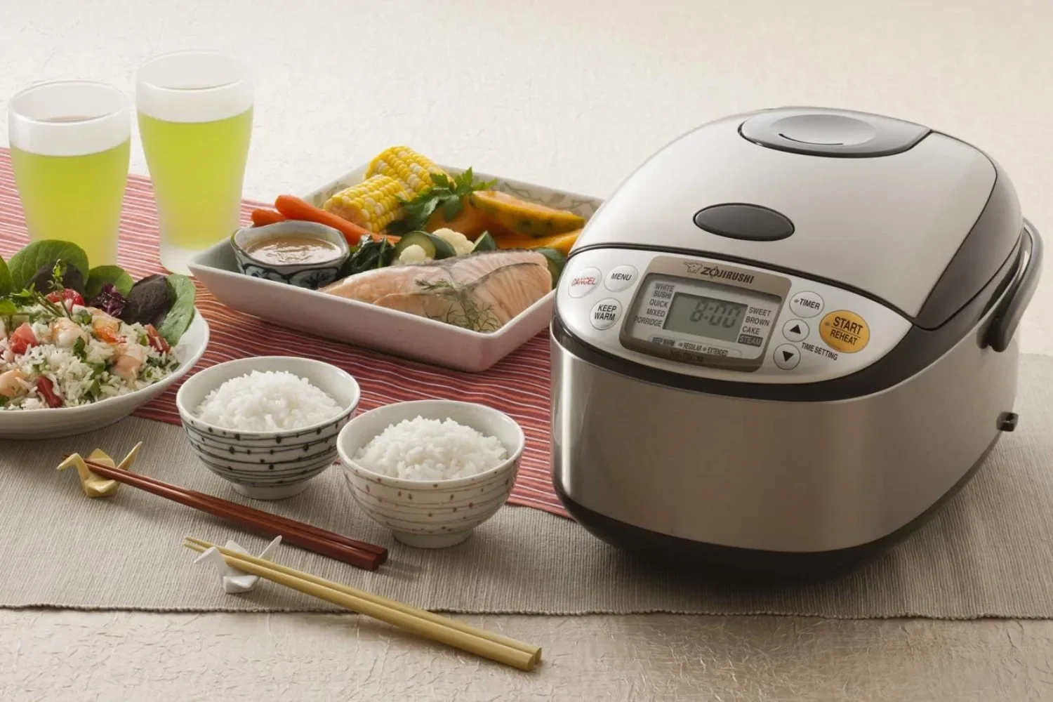 Zojirushi NS-TSC10 5-1/2ถ้วย (ไม่สุก) หม้อหุงข้าวและอุ่น micom 1.0ลิตรสีน้ำตาลสแตนเลส