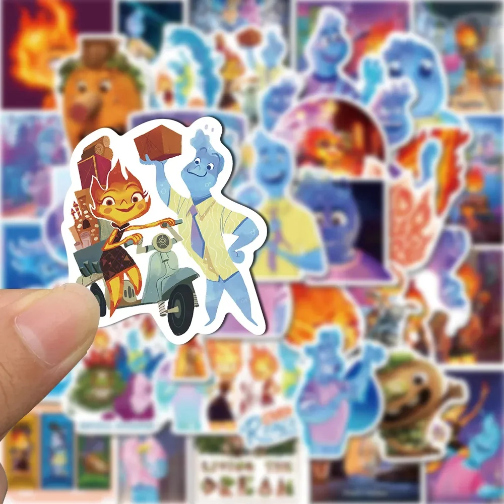 10/30/50pcs Disney Movie Elemental Stickers for Kids Waterproof Graffiti Water Bottle Luggage Laptop Cute Sticker Decals Toys