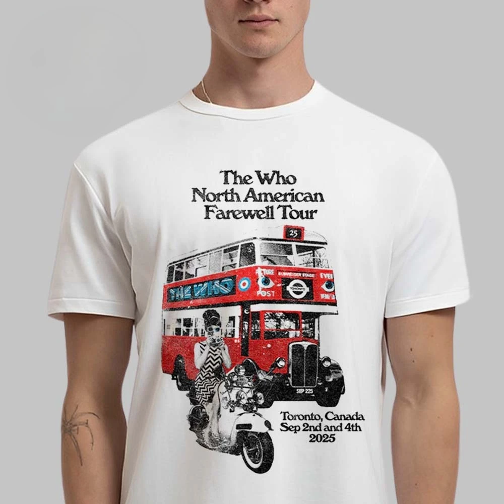 

Горячая футболка The Who North American Farewell Tour Seattle Washington Event At Climate Pledge Arena на сентябрь 25 футболке унисекс