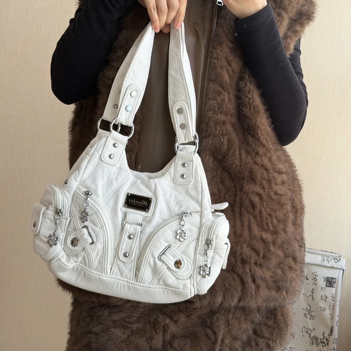 

Venn Angel Soft Tote Bag Small Top-Handle Women's Fashion Satchel Multi-Pocket Crossbody Shoulder Bag Hobos Phone Pack