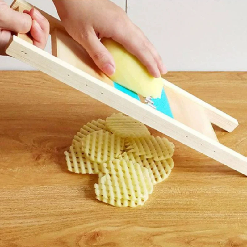 Practical Potato Grid Wiping Wave Knife Commercial Restaurant Home Fancy Slicer Cut Flower French Fries Potato Grid Cutting King