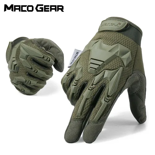 Imagen 1 del producto Guantes tácticos al aire libre, guantes de ciclismo de camuflaje, deporte, senderismo, escalada, Paintball, tiro, caza, montar, esquí, manoplas con dedos completos para hombres