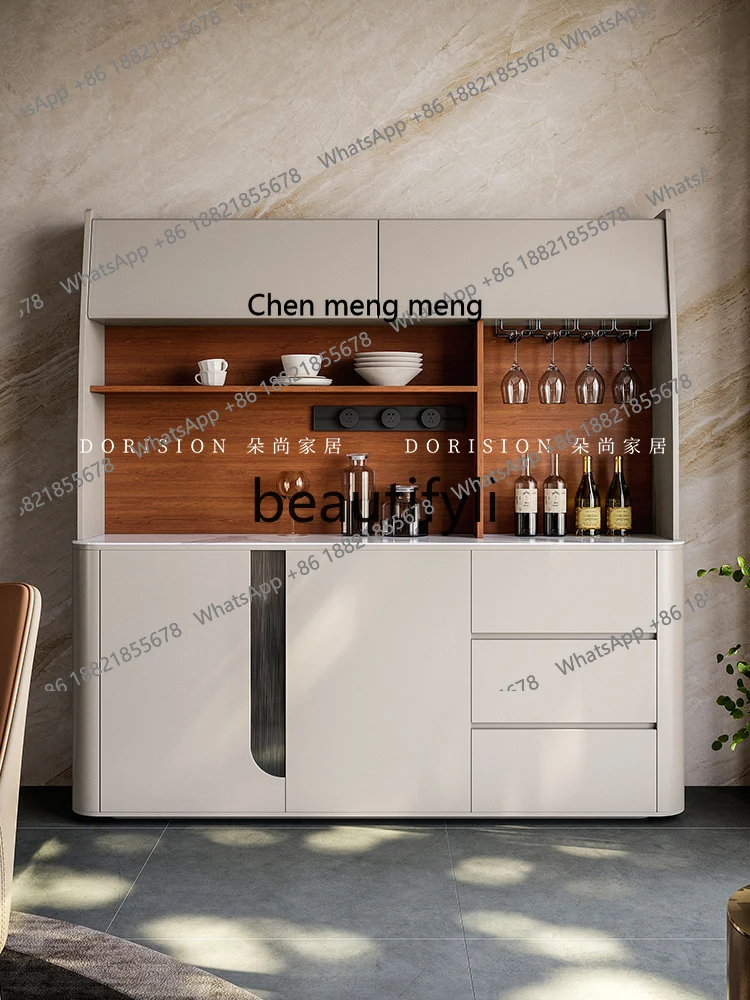 

The side cabinet is integrated with light luxury solid wood locker against the wall, Italian minimalist side cabinet.H