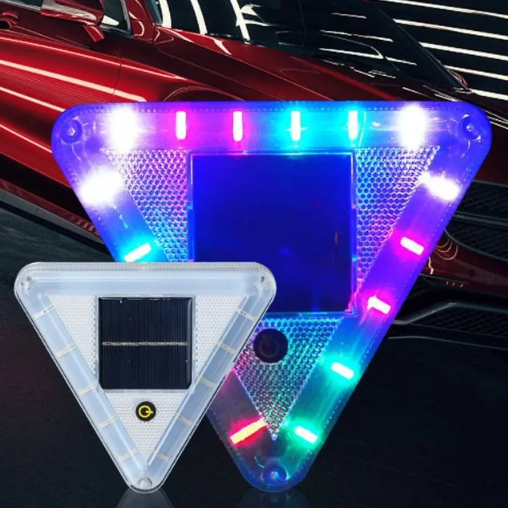 Solar Powered LED Solar Warning Light Magnetic Base Waterproof Wireless Truck Lamp 2 Flash Modes Touch Switch