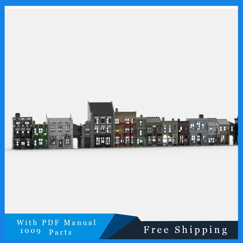 1009 PCS Street View Modern Famous Alley Modular Building Blocks Creativo Famoso Stile City House Modello Mattoni Giocattolo Per I Ragazzi Regalo