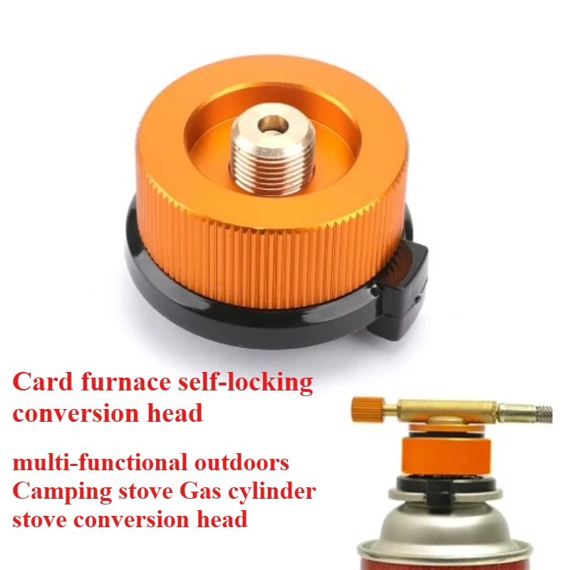 Outdoor Camping Stove Burner Adaptor Split Type Furnace Converter Auto-off Gas Cartridge Tank Cylinder Adapter Camp Supplies