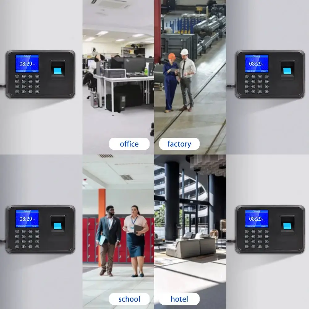 F01 Fingerprint Attendance Machine Clock Recorder Employee Identification Equipment Electronic USB One-click Download Report