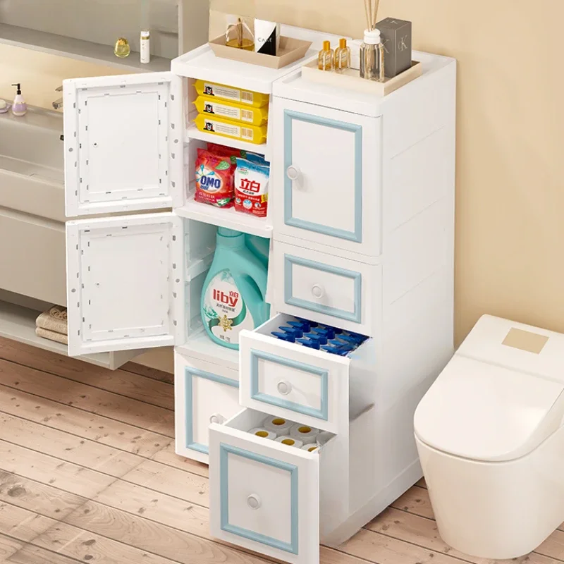 Limited Household Items Open Door Type Plastic Seam Storage Cabinet Bathroom Narrow Edge Storage Drawer Kitchen Gap Shelf