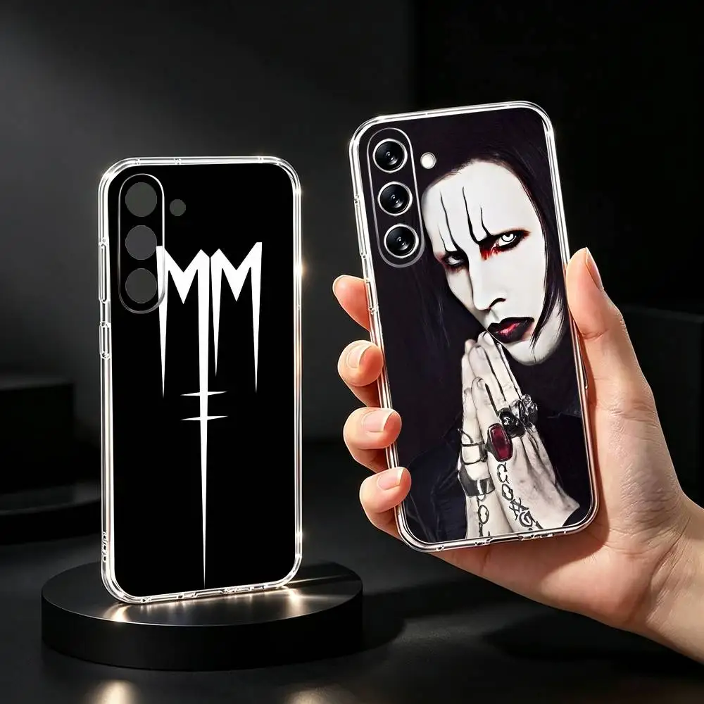 M-Marilyn Death Rock Mr-M-MansonS Transparent Phone Case For Samsung Galaxy A73,A72,A71,A70,A53,A52,A51Soft Cover