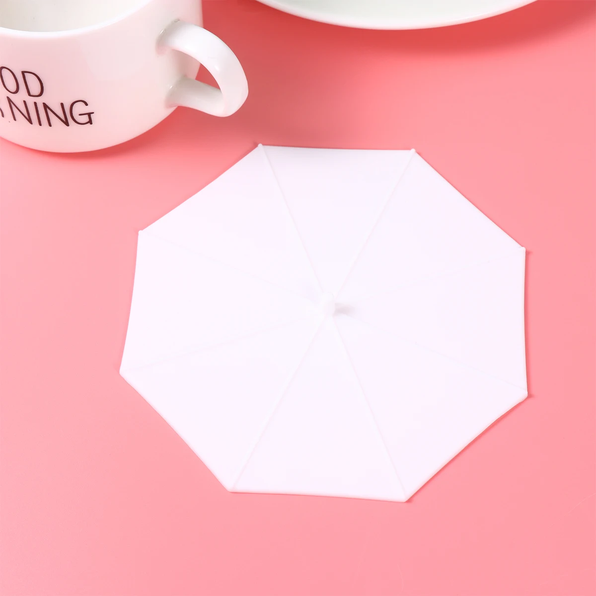 

3Pcs Lovely Silicone Umbrella Design Cup Lids Airtight Leakproof Suction Seal for Ceramic Glass Plastic Cups Blue