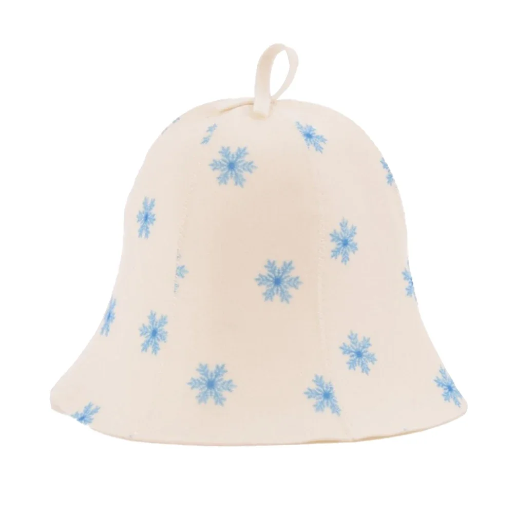 Enjoy Unmatched Heat Retention with Thickened Suction Bath Cap and Simple Printed Wool Felt Hat for Hot Spring