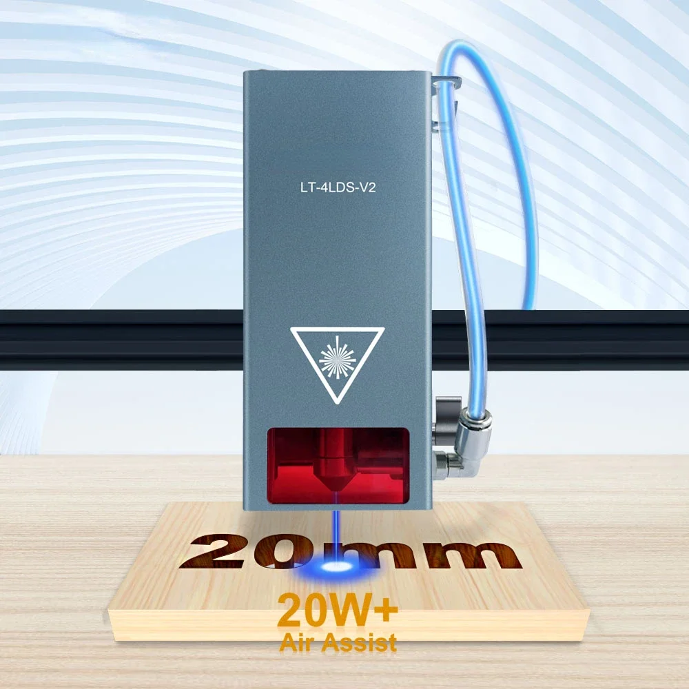 LASER TREE 20W Optical Power Laser Module with Air Assist nozzles 455nm Blue Light laser cutting engraving Equipment tools