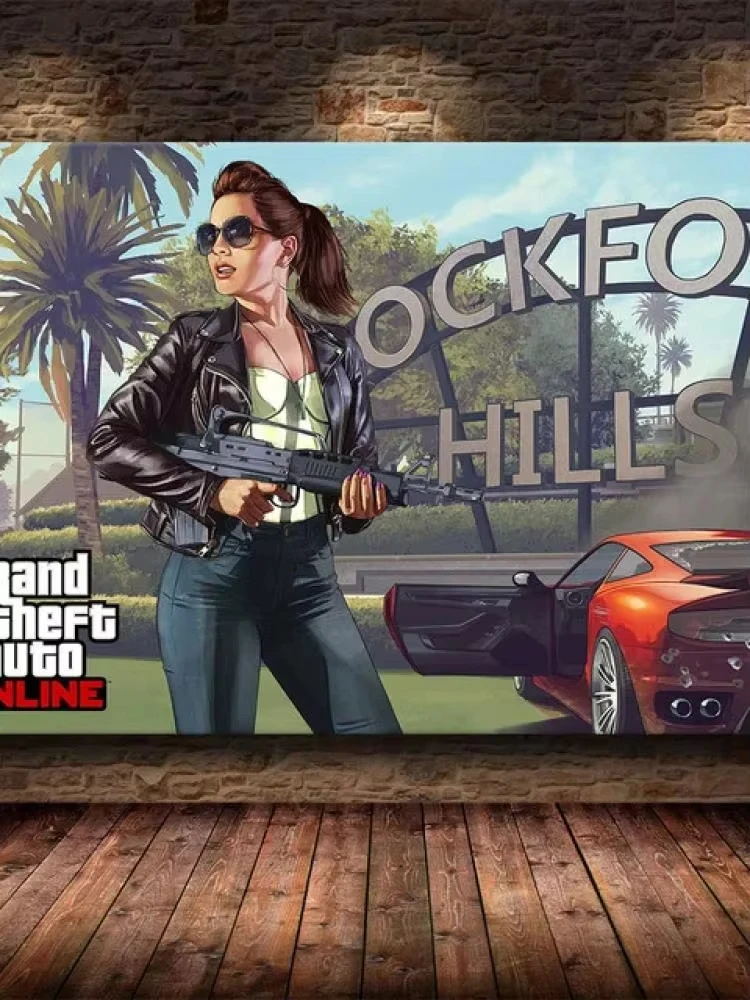 Video Game GTA 5 Grand Auto Poster Canvas PaintingWall Art Picture Quality Home Decor for Living Room Bedroom Game Room Gift