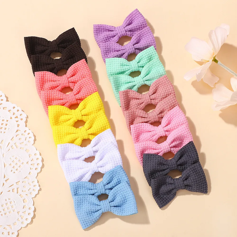 Zufällige Farbe 20 Stück Mädchen Haarnadeln mit festem Waffelmuster, Haarschleifen, Clips, Haarklammern, Haarspangen, Kleinkinder, Kinder, Haarschmuck