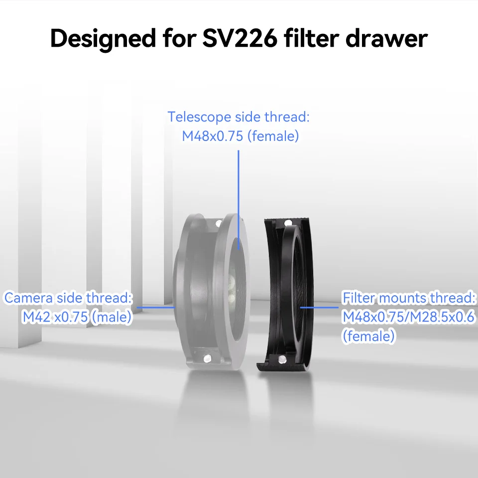 Svbony-soporte de filtro de Metal completo de 2 pulgadas para cajón de filtro SV226, deslizador de cajón de filtro de telescopio negro de 2 pulgadas