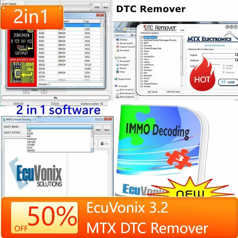 IMMO Universal Decoding EcuVonix 3.2 إزالة IMMO Offwith Keygen Unlimited Crack+ Software MTX DTC Remover 1.8.5.0 مع Keygen