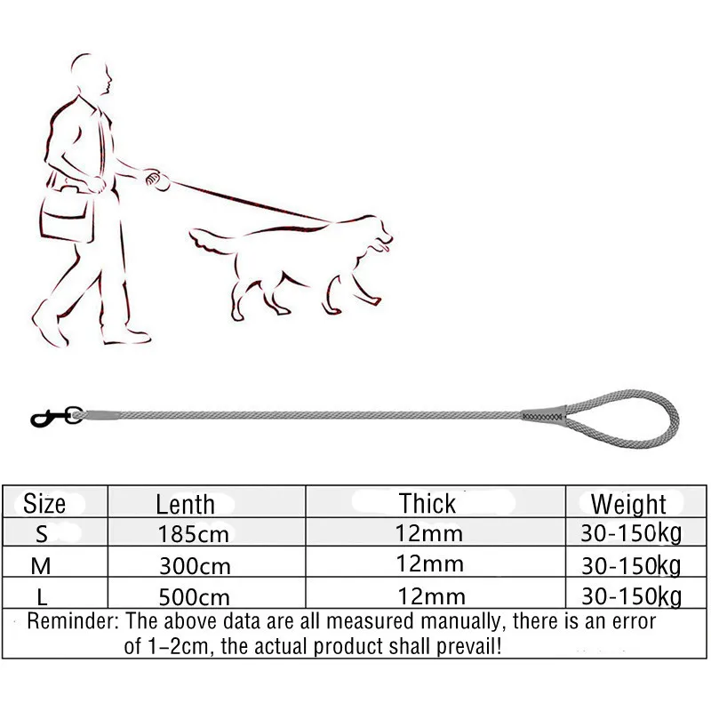 Collar de nailon para perros, correa de 5M de largo para mascotas, perros medianos y grandes, cachorros, entrenamiento para caminar al aire libre, natación, correas para perros