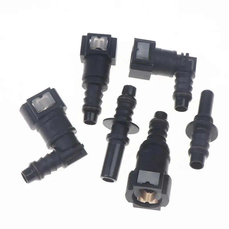 ID8 7.89mm Plastic Nylon Car Fuel Line Quick Connect Coupler, Oil Pipe Hose Adapter Disconnect Connector