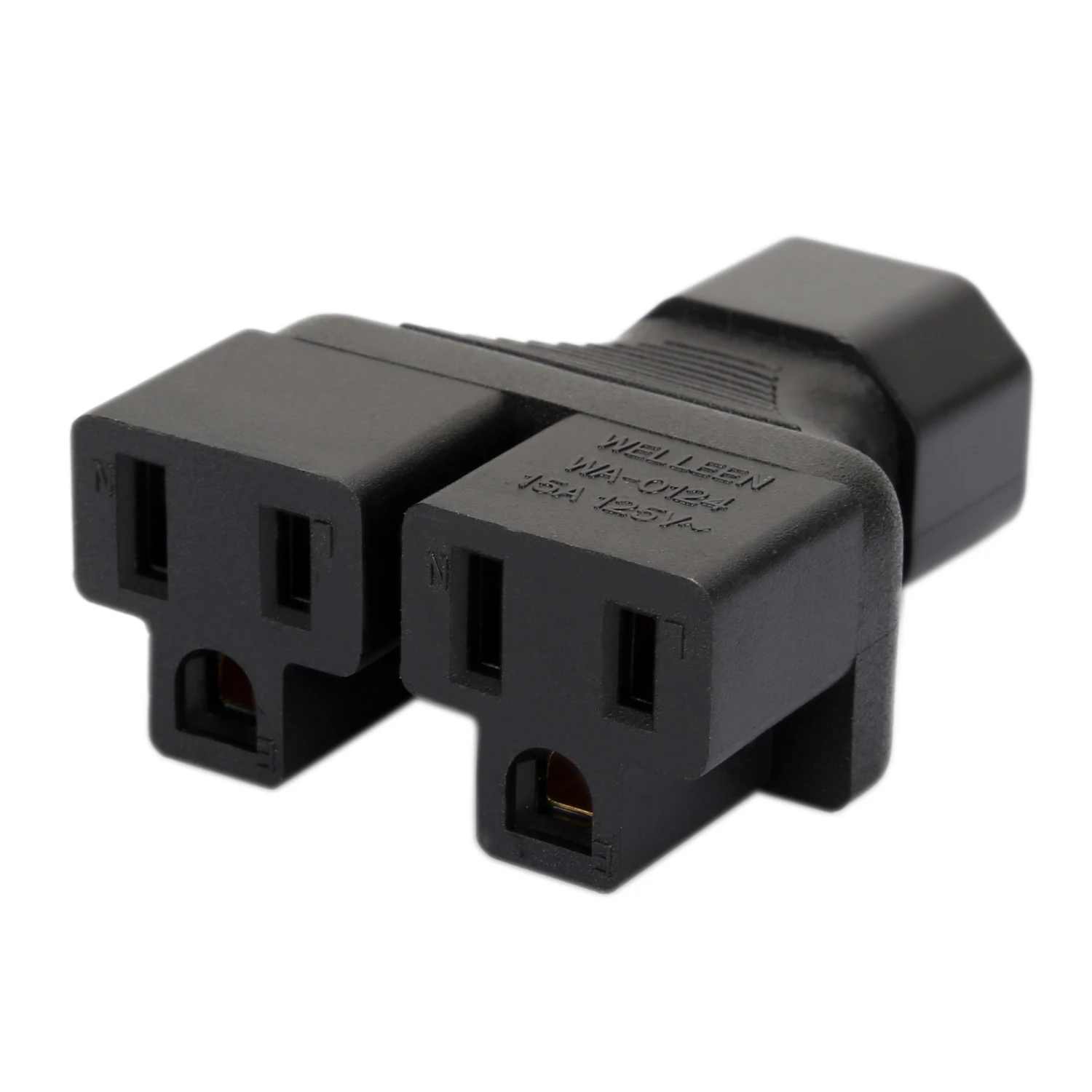 IEC320 C14 To US 5-15R 1 TO 2 Connector Converter Male To Female Socket Conversion Plug C14 To Dual Nema 5-15R AC Power Adapter