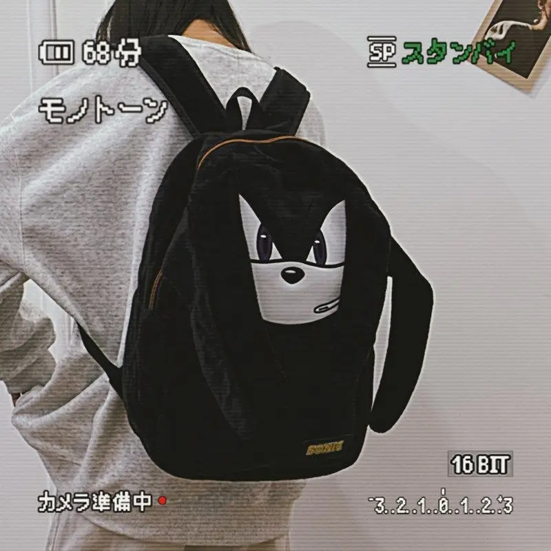 Miniso Sanrio Sonic Neue Sonic The Hedgehog Plüsch Rucksack Cartoon Schultasche Paar Student Große Kapazität Für Kinder Kind Mochila