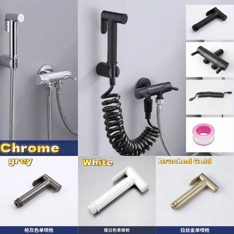 Brushed Gold Two Way Handheld Bidet Sprayer For Toilet Watering Can Bidet Faucet Toilet Bidet Shower Head For Self Cleaning