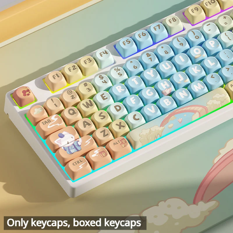 

Meet Theme Keycaps 131 Keys MOA Profile PBT Square KeyCap Dye Sublimation Mechanical Keyboard Key Cap Keyboards Accessorie