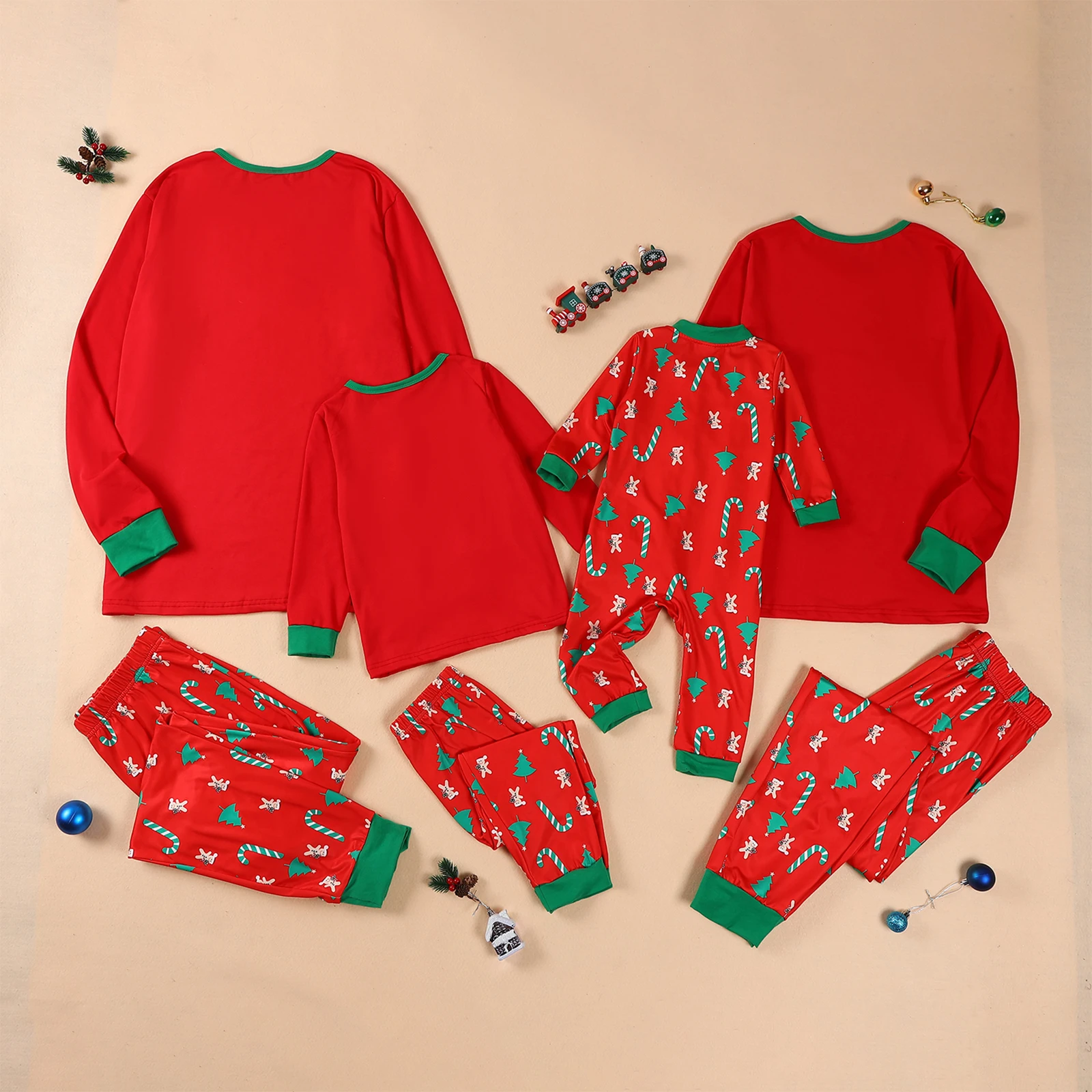 hirigin Christmas Pajamas for Family Matching Xmas Christmas Pjs Set Santa Claus Cartoon Print Cute Holiday Family Sleepwear