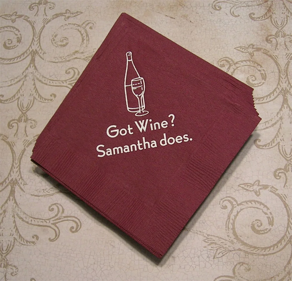 Got Wine cocktail napkins personalized bar napkins cocktail napkins wine napkins man cave napkins beverage and luncheon size