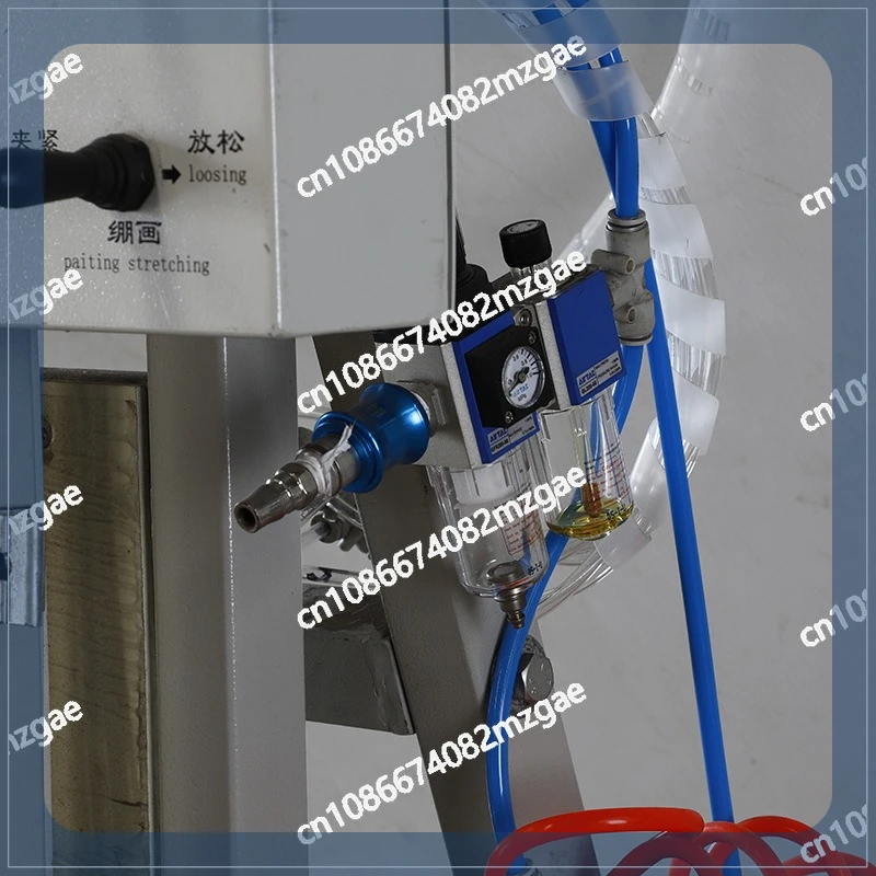 آلة التمدد الهوائية بدون إطار تعمل بالهواء المضغوط آلة تمديد الغرز المتقاطعة لتزيين اللوحة الزيتية