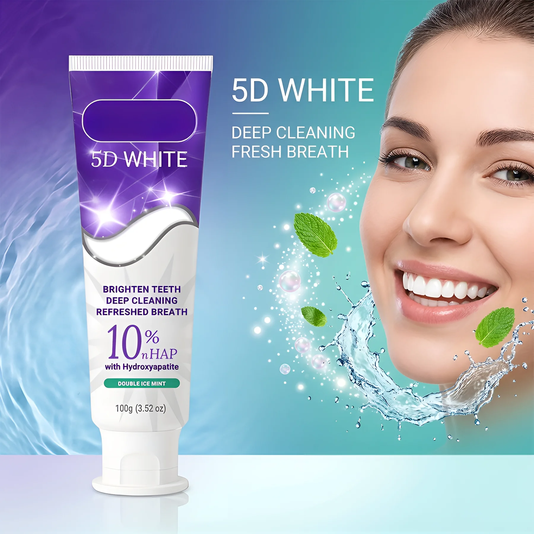 

Зубная паста с 10% гидроксиапатитом для 5D защиты эмали, ежедневный уход за полостью рта, 100 г