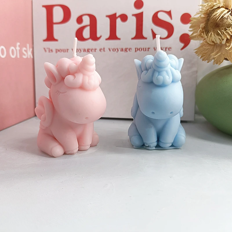 Cute Animal Unicorn Silicone Molds For Candles Resin Epoxy Mould Handmade Tools for Birthday Cake Decoration Biscuits Gifts