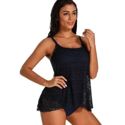 2025 New Plus Size Swimwear Women Tankini Swimsuits Sexy Large Bikini Set Maillot De Bain Mujer Hollow Out Bathing Suit XXXXL