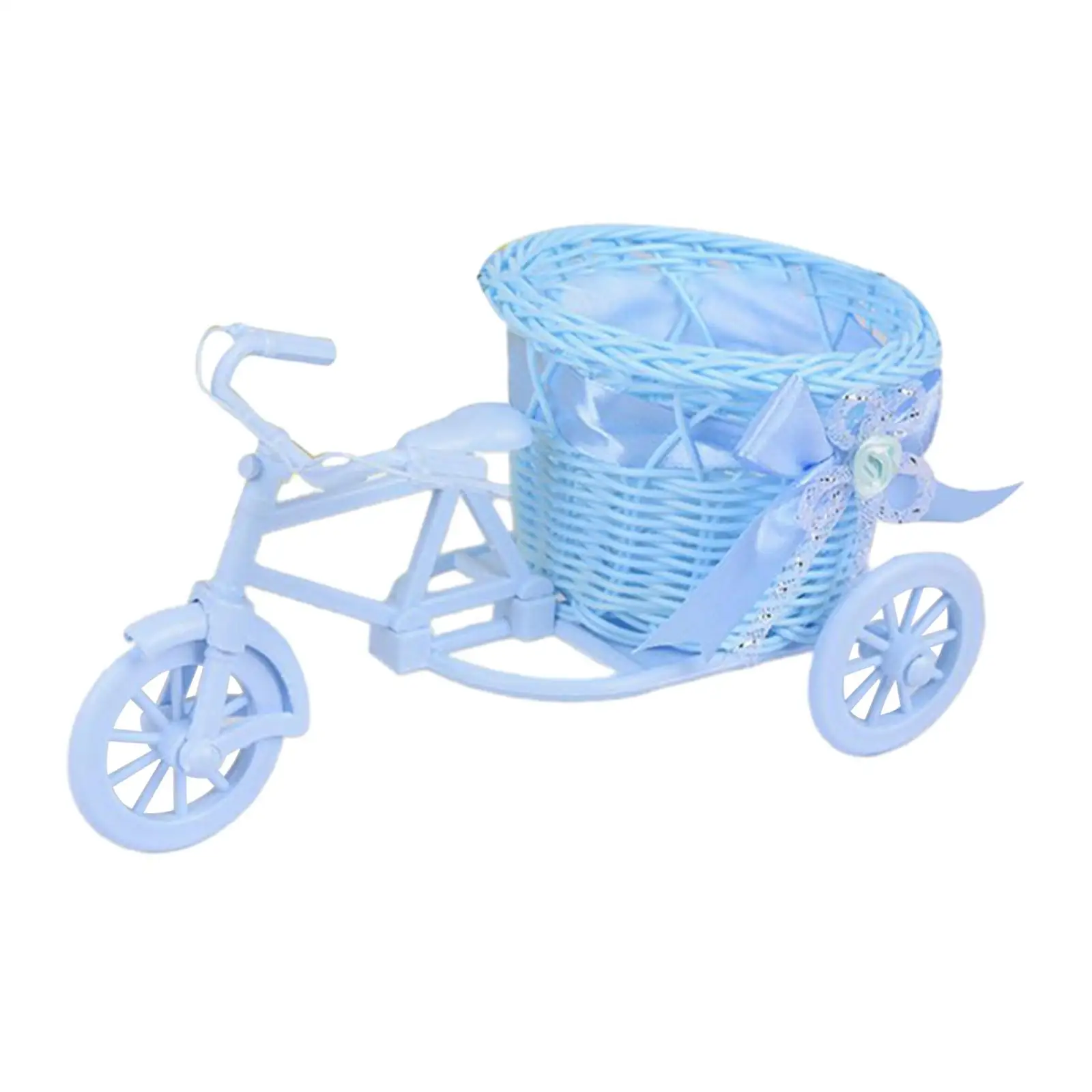 Bicycle Artificial Flower Basket Vase Mini Gifts Tricycle Planter Plant Stand for Wedding Party Garden Birthday Home Decor