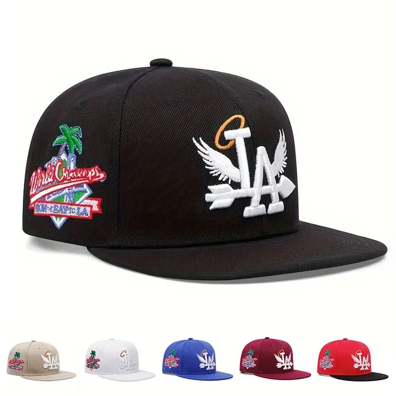 1/2/3/4PCS Fashion Unisex LA Embroidery Baseball Caps Los Angeles Snapback Hat Angel Wings Hip Hop Caps Outdoor Adjustable Hats