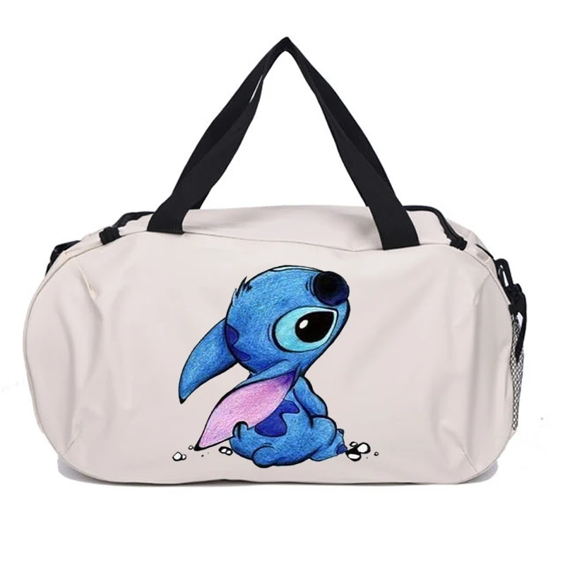 Lilo Stitch Travel Bag Kawaii Disney Cartoon Printed Luggage Bags Outdoor Camping High Capacity Backpack Oxford Cloth Gym Bag