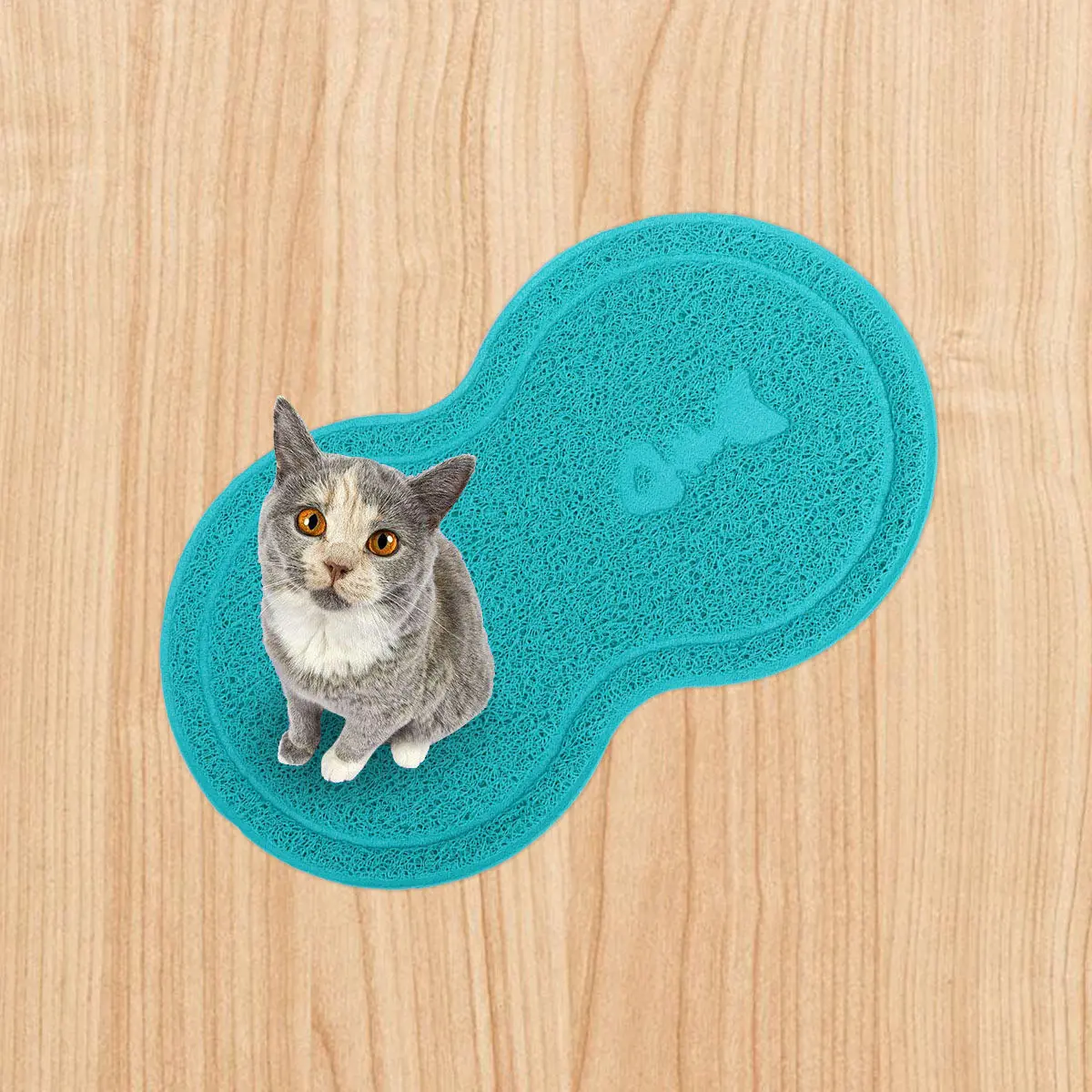 Alfombrilla antideslizante de PVC para arena de gatos, absorbe arena y suciedad de las patas, tapete para comida de mascotas, para caja de arena, cuenco, entrada de la casa
